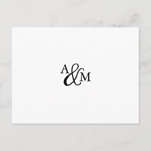 Ampersand Monogram RSVP Briefkaart met keuze uit m (Voorkant)
