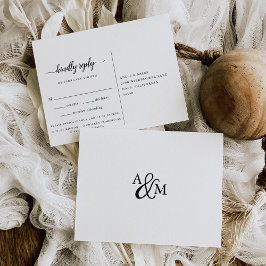 Ampersand Monogram RSVP Briefkaart met keuze uit m