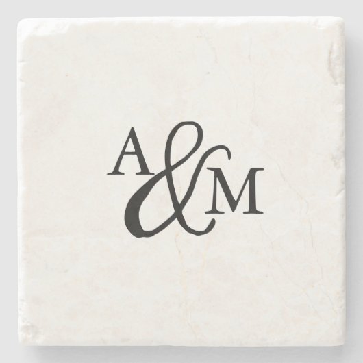 Ampersand Monogram Stenen Onderzetter (Voorkant)