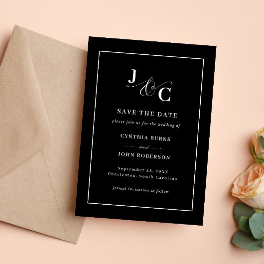 Ampersand Monogram Trouwkaart 'Save the Date' Save The Date