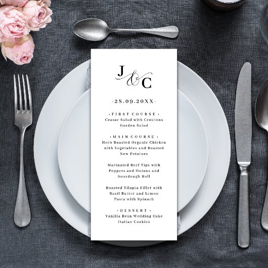Ampersand Monogram Trouwmenu Menu
