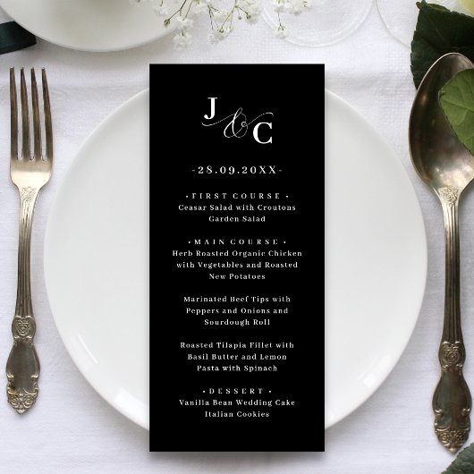 Ampersand Monogram Trouwmenu Menu