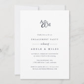 Ampersand Monogram Verloving Feest Uitnodiging (Voorkant)