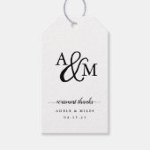 Ampersand Monogram Weddenschap Hartelijk dank Cadeaulabel (Voorkant)