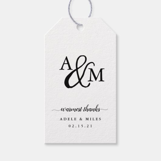 Ampersand Monogram Weddenschap Hartelijk dank Cadeaulabel (Voorkant)