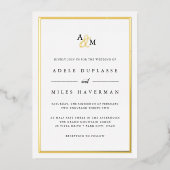 Ampersand Monogram Wedding Folie Uitnodiging (Voorkant)