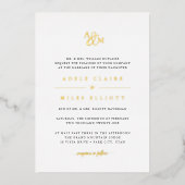 Ampersand Monogram Wedding Folie Uitnodiging (Voorkant)