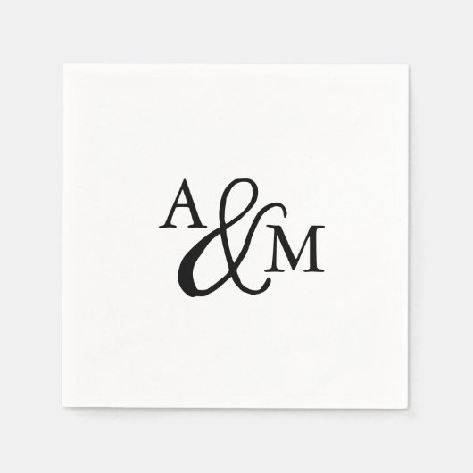 Ampersand Monogram Wedding Servet (Voorkant)