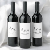 Ampersand Monogram Wedding Wijn Etiket