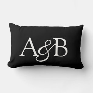 Ampersand Monogram Zwart en Wit Koppel Kussen
