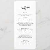 Ampersand Monogram Zwart-wit bruiloft Menu (Voorkant)