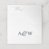 Ampersand Monogram Zwart-wit bruiloft Plaatskaartje (Buitenkant ongevouwen)