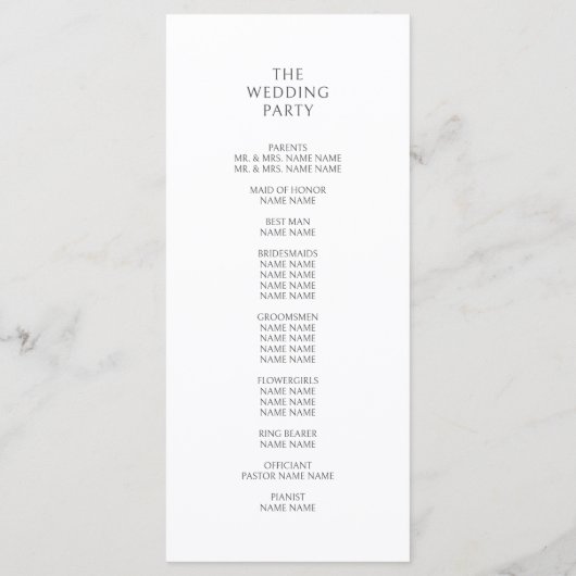 Ampersand Monogram Zwart-wit bruiloft Programmakaart (Achterkant)