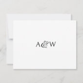 Ampersand Monogram Zwart-wit bruiloft RSVP (Achterkant)