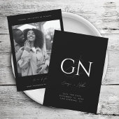 Ampersand Monogram Zwart Wit Foto Modern Script Save The Date