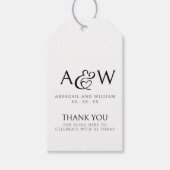 Ampersand Monogram Zwart & Wit Huwelijk Dank U Cadeaulabel (Voorkant)