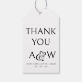 Ampersand Monogram Zwart-wit Huwelijksgunst Cadeaulabel (Voorkant)