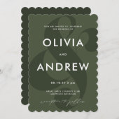 Ampersand Moss Green Wedding Invitation Kaart (Voorkant / Achterkant)