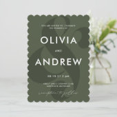 Ampersand Moss Green Wedding Invitation Kaart (Staand voorkant)