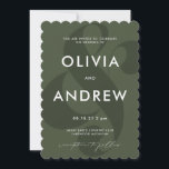 Ampersand Moss Green Wedding Invitation Kaart<br><div class="desc">Ampersand moss green bruiloft Uitnodiging</div>