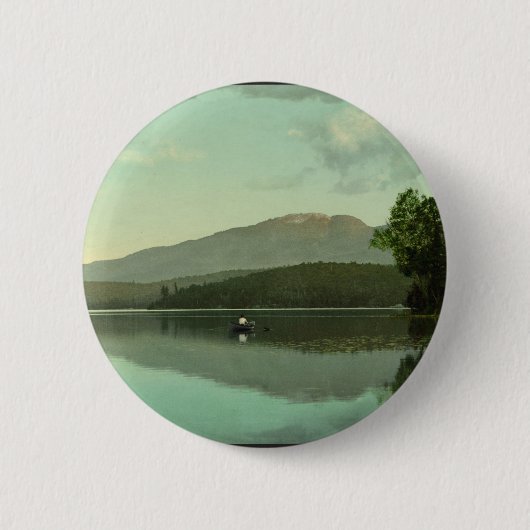 Ampersand Mountain aan het Round Lake (Midden-Sara Ronde Button 5,7 Cm (Voorkant)