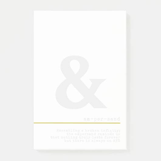 Ampersand Musings Minimale Typografie Post-it® Notes (Voorkant)