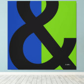 Ampersand op blauw en groen canvas afdruk (Insitu (Houten vloer))