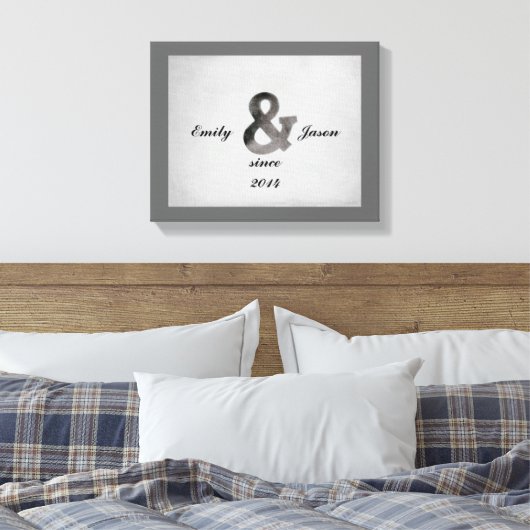 ampersand op gepersonaliseerd doek canvas afdruk (Insitu (Slaapkamer))