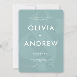Ampersand Pastel Seafoam Green Wedding Kaart