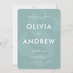 Ampersand Pastel Seafoam Green Wedding Kaart