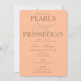 Ampersand Peach Fuzz Pearls Prosecco Vrijgezellenf Kaart