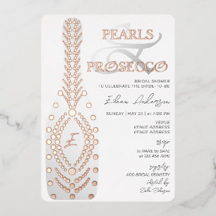 Ampersand Pearl & Prosecco Vrijgezellenfeest Roos Folie Uitnodiging