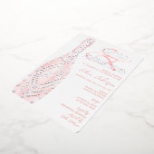 Ampersand Pearls & Prosecco Vrijgezellenfeest Zilv Folie Uitnodiging (Gedraaid)