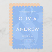 Ampersand Periwinkle Blue Wedding Invitation Kaart (Voorkant / Achterkant)
