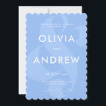 Ampersand Periwinkle Blue Wedding Invitation Kaart<br><div class="desc">Ampersand Periwinkle Blue Pastel Weddenschap</div>