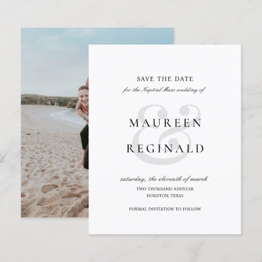 Ampersand Photo Budget Wedding Save the Date (Voorkant / Achterkant)