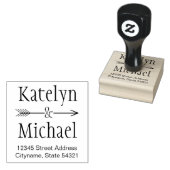 Ampersand Pijl Trouw Monogram Retouradres Rubberstempel (Gestempeld)