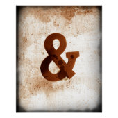 ampersand poster in sepia shabby chic style (Voorkant)