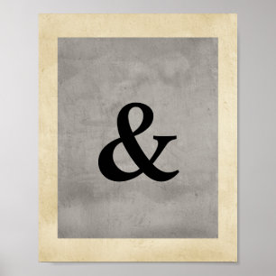 ampersand poster met grijze shabby - stijl