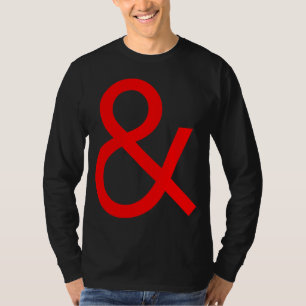 Ampersand - Rood op donker T-shirt