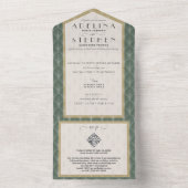 Ampersand  RSVP QR Code Art Nouveau Bruiloft All In One Uitnodiging (Binnen)