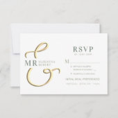 Ampersand Sage Green Wedding RSVP Kaart (Voorkant)