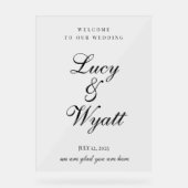 Ampersand Scripty Zwart & Wit Trouwbord Acryl Bord (Voorkant)