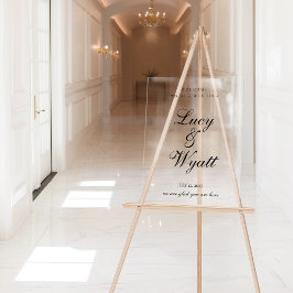 Ampersand Scripty Zwart & Wit Trouwbord Acryl Bord