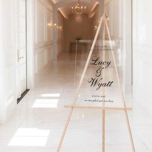 Ampersand Scripty Zwart & Wit Trouwbord Acryl Bord