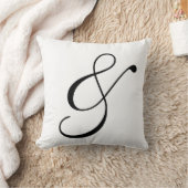 Ampersand Scroll Tekst in zwart-wit Kussen (Deken)
