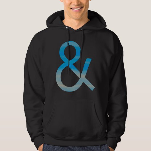 Ampersand - Sky getextureerd op Dark Hoodie (Voorkant)