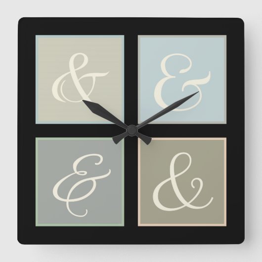 Ampersand Square Vierkante Klok (Voorkant)