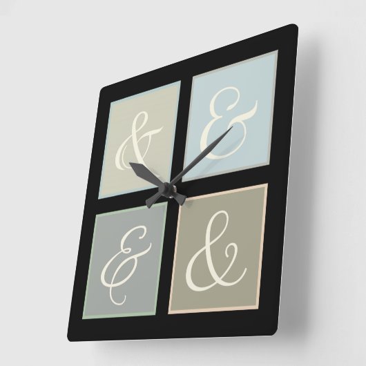 Ampersand Square Vierkante Klok (Hoek)