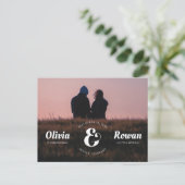 Ampersand Stamp Full Photo Save the Date Briefkaar Aankondigingskaart (Staand voorkant)